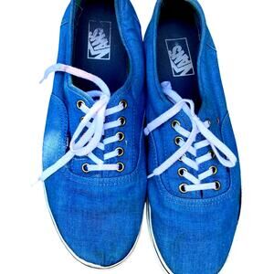 Vans Off The Wall Mens Skate Shoes Blue Canvas Men’s Casual Size 12